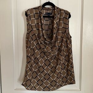 Gap - Patterned Cowl Neck Sleeveless Blouse